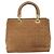 Christian Dior Borsa Lady Dior Canage in nylon marrone e oro Auth bs33840 D'oro - vista 2
