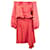 Vestido de Seda Fruncido Yves Saint Laurent Roja  - vista 1