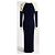 CHANEL 2019 MAXI SCHWARZ CREME WOLLE KLEID GRÖSSE FR 44 Weiß Roh - Ansicht 2