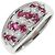 Autre Marque Pt900 0.90ct Ruby 0.50ct Diamond Ring Red