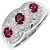 Autre Marque Pt900 Rubin-Diamant-Ring Rot