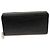 Autre Marque Cartera larga de cocodrilo mate con bolsillo para monedas Negro Burdeos