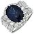 Autre Marque Pt900 Saphir-Diamant-Ring Blau