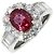 Autre Marque Anello in oro bianco K18 con rubino da 2,18 ct e diamanti da 2,40 ct Rosso