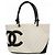 Chanel Cambon Lammleder Tote Bag Schwarz Weiß