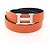 Ceinture H Guilloché Constance d'Hermès Noir Orange - vue 6