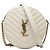 Borsa a tracolla rotonda in vinile Chevron Grain De Poudre bianca Saint Laurent Bianco