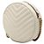 Borsa a tracolla rotonda in vinile Chevron Grain De Poudre bianca Saint Laurent Bianco - vista 2