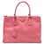 Bolsa Prada Galleria Double Zip em Saffiano Lux rosa médio