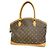 Borsa a mano orizzontale Lockit Monogram Louis Vuitton Marrone