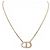 Christian Dior NUOVO COLLIER DIOR 30 MONTAIGNE LOGO CD IN PERLE DI METALLO DORATO D'oro