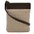 Bulgari Borsa a spalla in tela e pelle con logo Bvlgari Marrone Beige