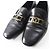 Mocassini in pelle con logo metallico LV Louis Vuitton Nero - vista 5
