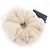 Accessorio per capelli in pelliccia di pecora con logo Triangolo Prada Beige