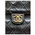 Timeless Chanel Classic Double Flap Media Nera in Pelle d'Agnello Oro 24k Nero - vista 5