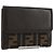 FENDI Zucca Canvas Trifold Wallet Black Brown Auth am11005V