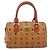 MCM Vicetos Logogram Borsa a Mano in Pelle PVC Marrone Oro Auth BSZ338 D'oro - vista 2