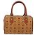 MCM Vicetos Logogram Borsa a Mano in Pelle PVC Marrone Oro Auth BSZ338 D'oro - vista 3