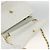 CHANEL Borsa a Spalla Matelassé in Pelle di Agnello Bianco Oro CC Auth BA11362A D'oro - vista 14