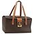Céline Borsa a mano in tela Macadam CELINE in pelle PVC marrone oro Auth ARZ141 D'oro