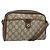 Bolsa Sherry Line GG Supreme Web da GUCCI em PVC bege e dourado 116 02 089 Auth BSZ082