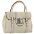 Borsa a mano in pelle bianca e argento Salvatore Ferragamo Auth BSZ241 Bianco