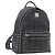 Zaino MCM Logogram Vicetos Studs in pelle PVC nera Auth kk619 Nero