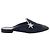 Mule in Camoscio e Tessuto con Stella di Strass Chanel in Blu Marino e Nero G35835, Taglia 41 EU Blu navy