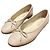 Bailarinas de cuero beige de Chanel con lazo