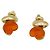Orecchini Christian Dior Conchiglia Resina Arancione e Oro Multicolore