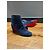 Stivaletti in suede blu navy Christian Louboutin - vista 12