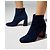 Stivaletti in suede blu navy Christian Louboutin - vista 5