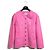 Chaqueta de camelia de denim neón rosa Chanel 21S icónica FR 36 Hardware de plata