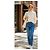 CHANEL 22P Jeans in denim blu e multicolore con stampa logo FR 40 - vista 4
