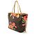 Neverfull Borsa Tote Louis Vuitton Monogram Roses Marrone Multicolore - vista 2