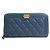 Portafoglio lungo con zip rotonda Chanel Boy Blu navy