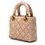 Dior Mini Lady Dior in agnello marrone morbido con borchie Cannage Carne - vista 2