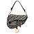 Saddle Dior Blue Oblique Bestickte Canvas-Satteltasche Blau