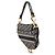 Saddle Dior Blue Oblique Bestickte Canvas-Satteltasche Blau - Ansicht 2