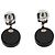 Orecchini in resina nera Chanel con dadi CC e pendenti a forma di cuore in cristallo Nero - vista 2