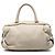 Borsa da bowling Chanel in pelle di vitello bianca con logo CC e cucitura selvaggia Bianco Crudo
