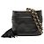 Vanity Chanel Schwarze gesteppte Lammleder Kosmetiktasche mit Kette und Quaste