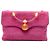 Chanel Rosa CC Choco Bar Camoscio Catena di Perle Flap