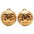 Pendientes de clip dorados CC de Chanel