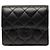 Chanel Matelassé schwarzes Lammleder Tri-Fold Geldbörse
