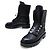 NUEVAS BOTAS DE COMBATE CHANEL G33185 39 EN CUERO QUILTED Negro