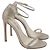 Stuart Weitzman Fabric Ankle Strap Open Toe Sandals in Silver Glitter Silvery Metallic