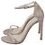 Stuart Weitzman Fabric Ankle Strap Open Toe Sandals in Silver Glitter Silvery Metallic - view 4