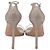 Stuart Weitzman Fabric Ankle Strap Open Toe Sandals in Silver Glitter Silvery Metallic - view 5