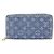 Portafoglio Zippy Louis Vuitton Monogram Denim Lungo Blu